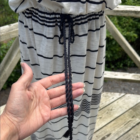 LOFT Beach Cream and Blue Sleeveless Maxi Sundress Size L - Picture 9 of 11